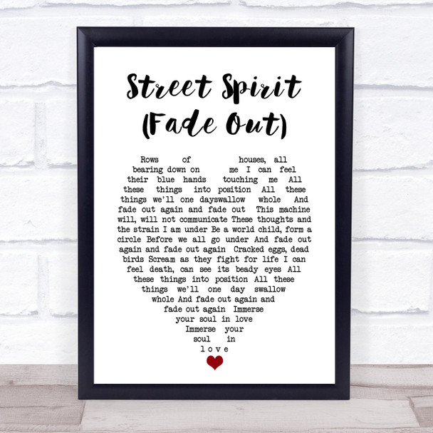 Street Spirit (Fade Out) Radiohead Heart Song Lyric Music Wall Art Print