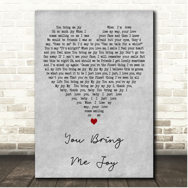Anita Baker You Bring Me Joy Grey Heart Song Lyric Print
