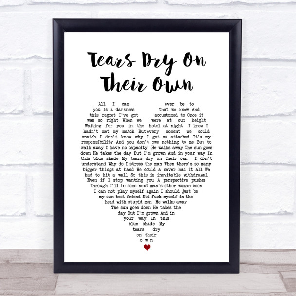 Tears Dry On Their Own Amy Winehouse Heart Song Lyric Music Wall Art Print