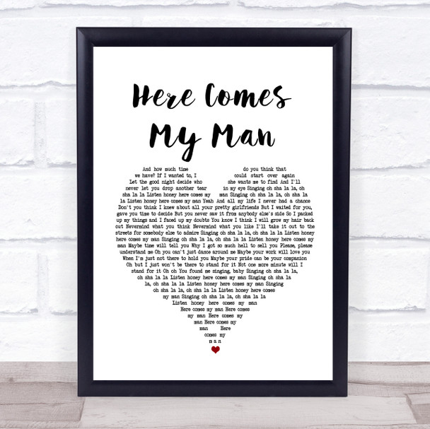The Gaslight Anthem Here Comes My Man White Heart Song Lyric Music Wall Art Print