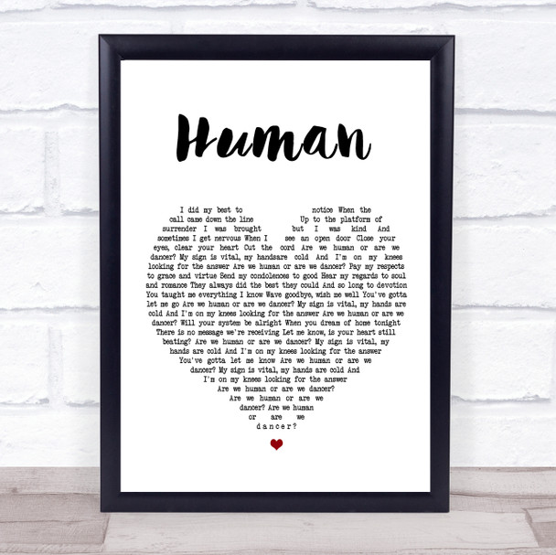 The Killers Human Heart Song Lyric Music Wall Art Print