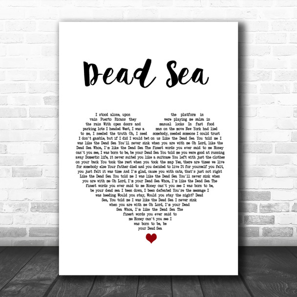 The Lumineers Dead Sea White Heart Song Lyric Music Wall Art Print