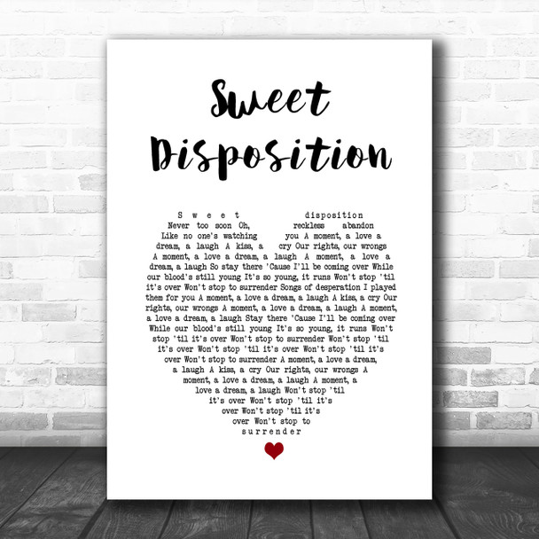 The Temper Trap Sweet Disposition Heart Song Lyric Music Wall Art Print