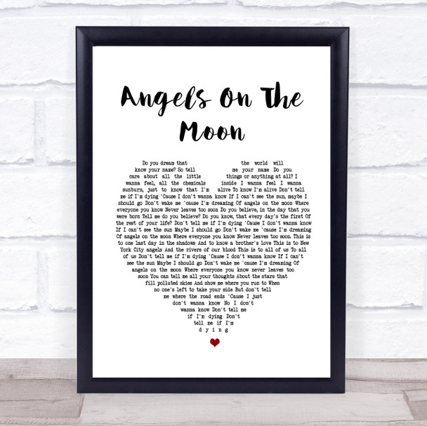 Thriving Ivory Angels On The Moon Heart Song Lyric Music Wall Art Print