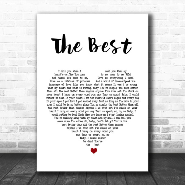 Tina Turner The Best White Heart Song Lyric Music Wall Art Print