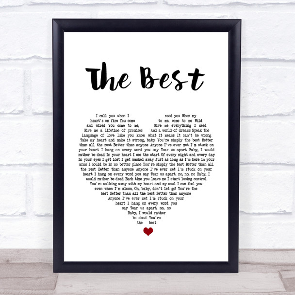 Tina Turner The Best White Heart Song Lyric Music Wall Art Print