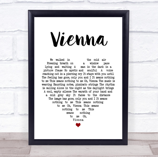 Ultravox Vienna White Heart Song Lyric Music Wall Art Print