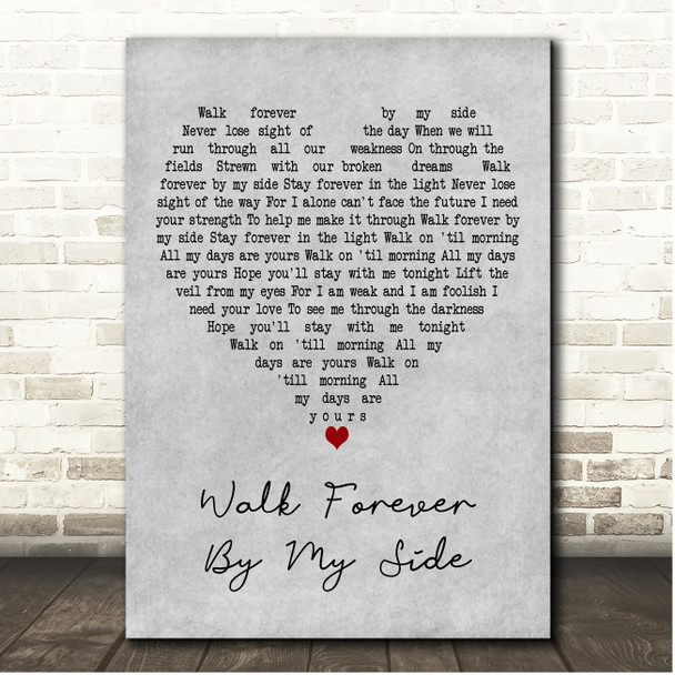 The Alarm Walk Forever By My Side Grey Heart Song Lyric Print