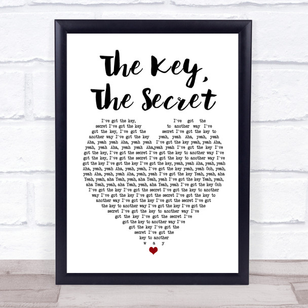Urban Cookie Collective The Key, The Secret White Heart Song Lyric Music Wall Art Print