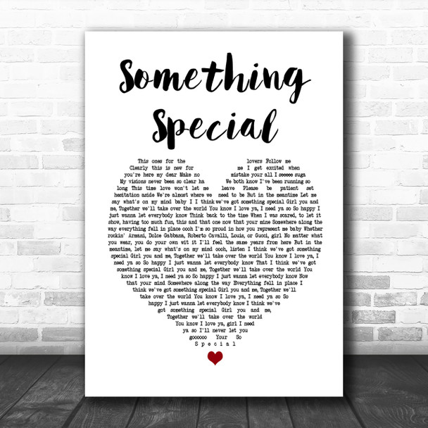 Usher Something Special White Heart Song Lyric Music Wall Art Print