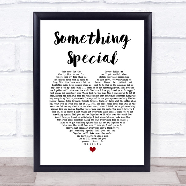 Usher Something Special White Heart Song Lyric Music Wall Art Print