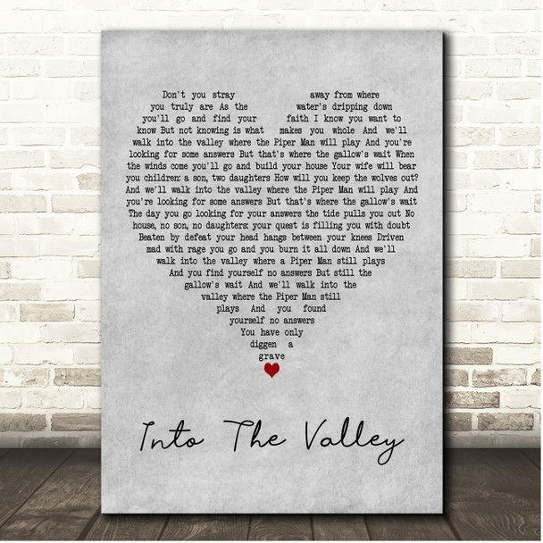 The Dead South Into The Valley Grey Heart Song Lyric Print