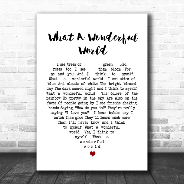 What A Wonderful World Louis Armstrong Heart Song Lyric Music Wall Art Print