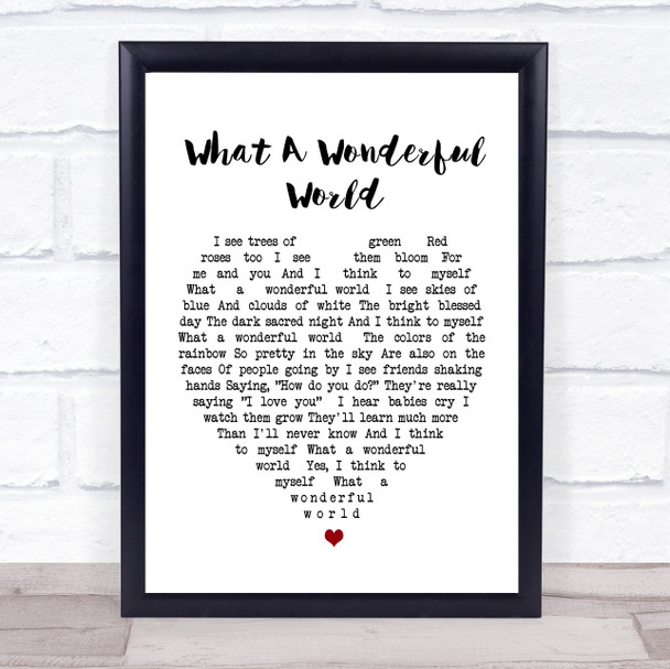 What A Wonderful World Louis Armstrong Heart Song Lyric Music Wall Art Print