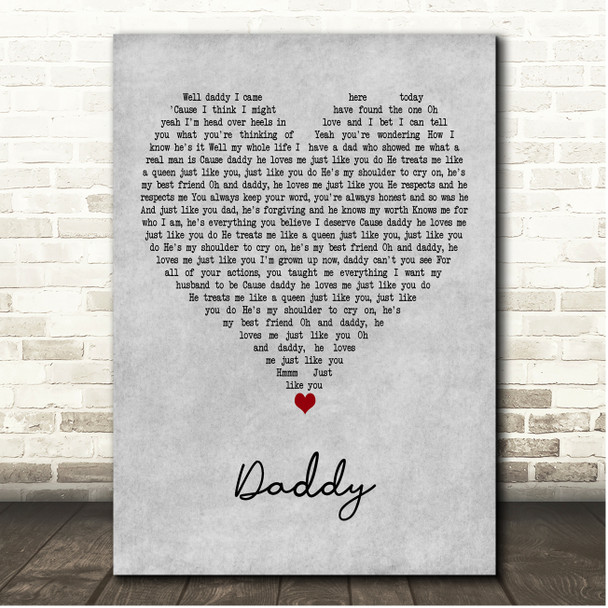 Abby Anderson Daddy Grey Heart Song Lyric Print