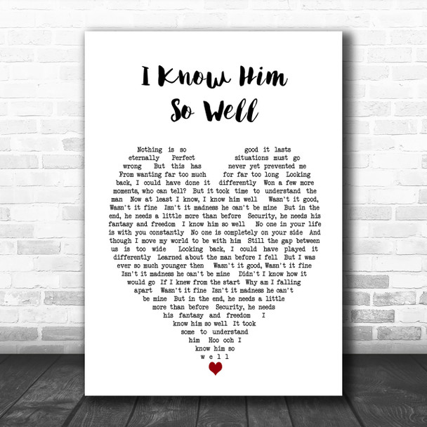 Whitney Houston I Know Him So Well Heart Song Lyric Music Wall Art Print