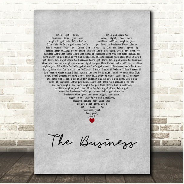 Tiesto The Business Grey Heart Song Lyric Print