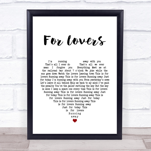 Wolfman ft Peter Doherty For Lovers White Heart Song Lyric Music Wall Art Print