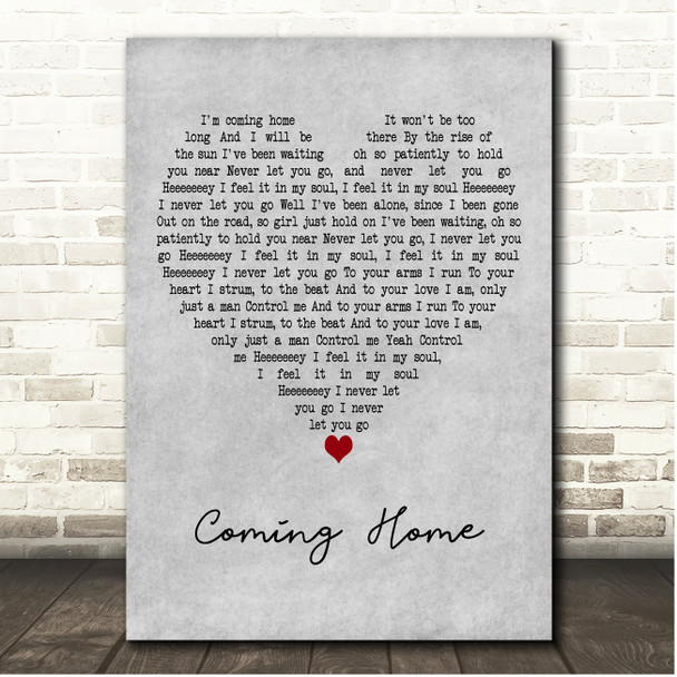Dirty Heads Coming Home Grey Heart Song Lyric Print