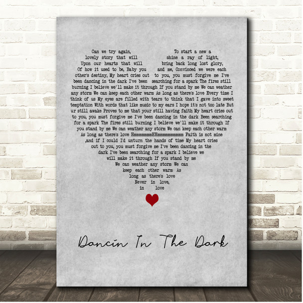 DJ Cammy Dancin In The Dark Grey Heart Song Lyric Print