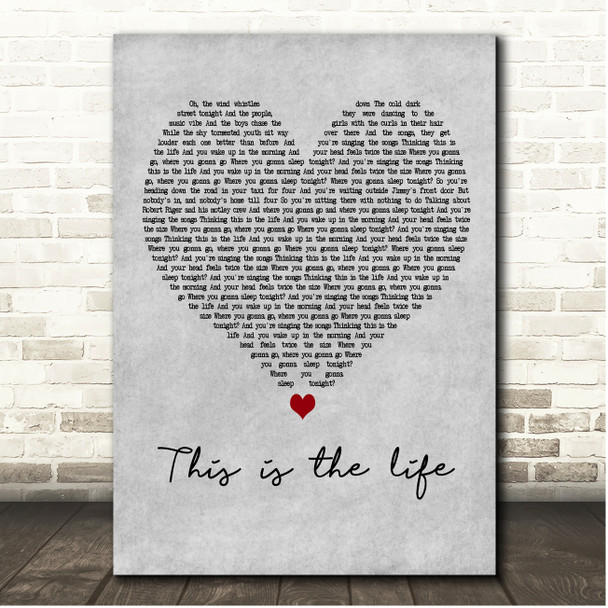 Amy MacDonald This Is the Life Grey Heart Song Lyric Print