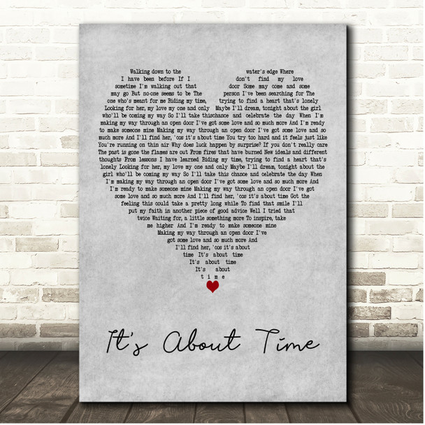 Jamie Cullum Its About Time Grey Heart Song Lyric Print