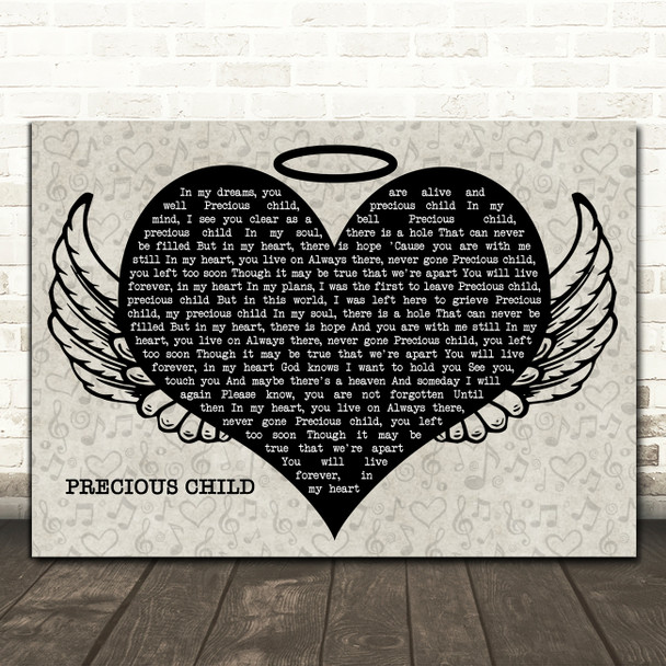 Karen Taylor Good Precious Child Heart Angel Wings Halo Song Lyric Print