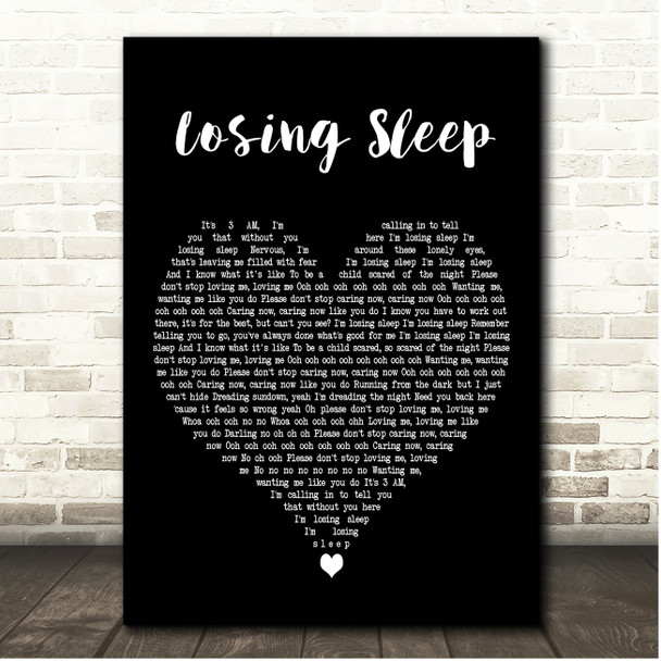 John Newman Losing Sleep Black Heart Song Lyric Print
