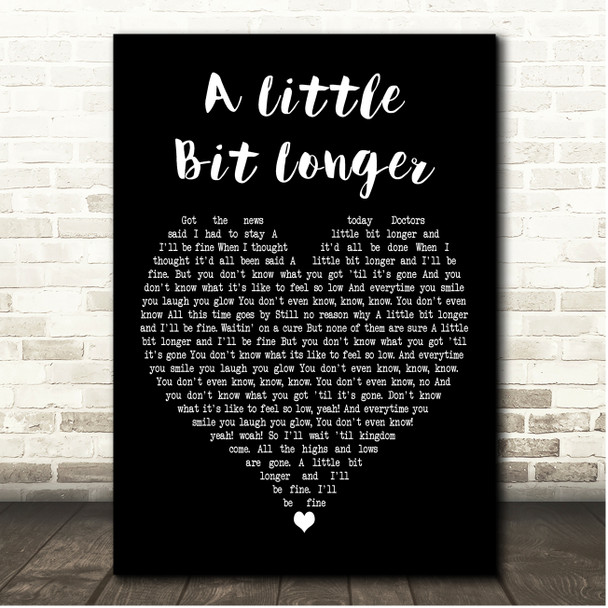 Jonas Brothers A Little Bit Longer Black Heart Song Lyric Print