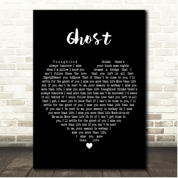 Justin Bieber Ghost Black Heart Song Lyric Print