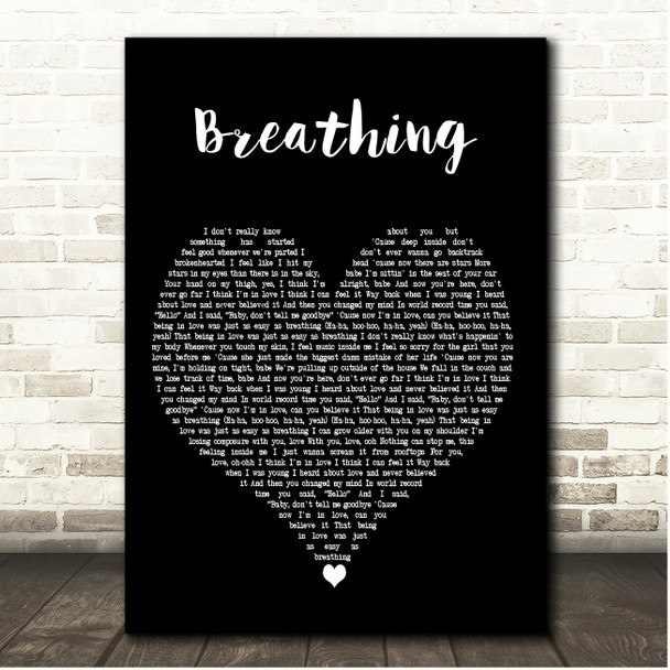 Anne-Marie Breathing Black Heart Song Lyric Print