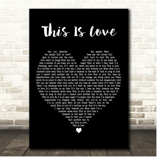 Kelly Rowland This Is Love Black Heart Song Lyric Print