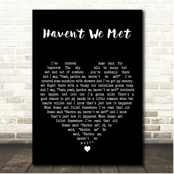 Kenny Rankin Havent We Met Black Heart Song Lyric Print