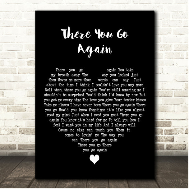 Kenny Rogers There You Go Again Black Heart Song Lyric Print