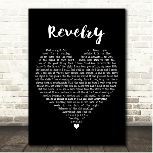 Kings Of Leon Revelry Black Heart Song Lyric Print