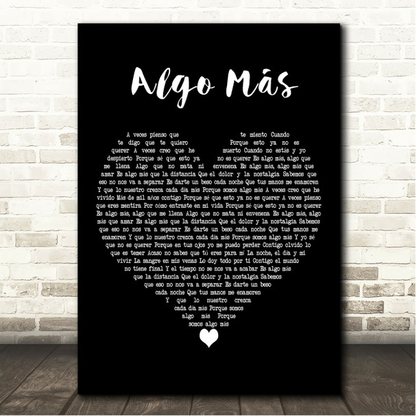 La Quinta Estación Algo Más Black Heart Song Lyric Print