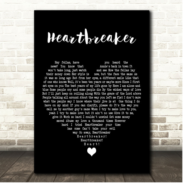 Led Zeppelin Heartbreaker Black Heart Song Lyric Print
