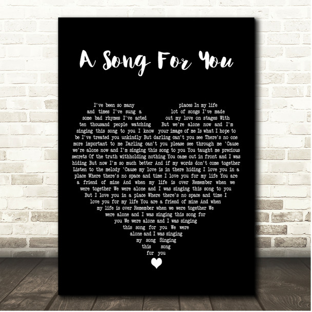 Leon Russell A Song for You Black Heart Song Lyric Print