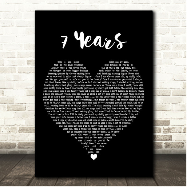 Lukas Graham 7 Years Black Heart Song Lyric Print