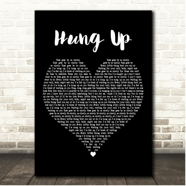 Madonna Hung Up Black Heart Song Lyric Print