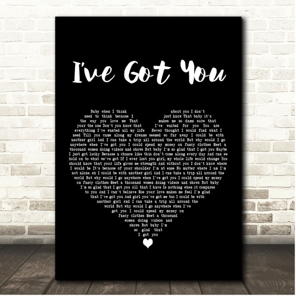 Marc Anthony Ive Got You Black Heart Song Lyric Print