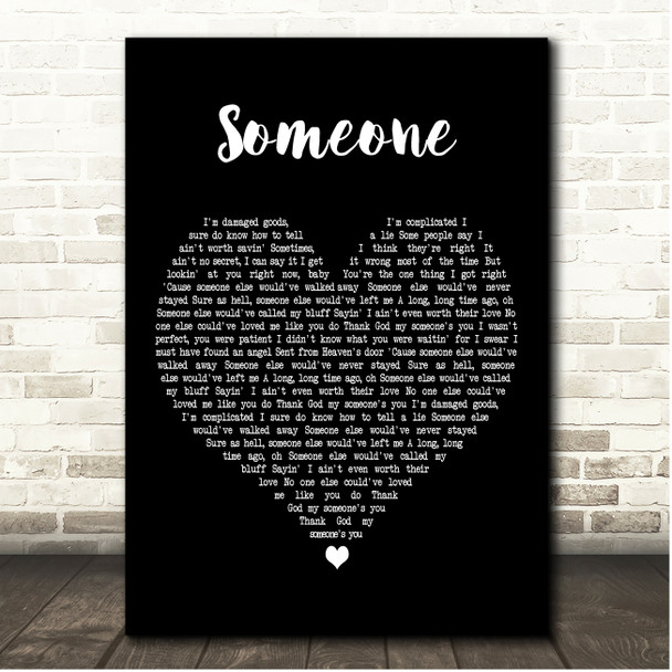 Aaron Lewis Someone Black Heart Song Lyric Print