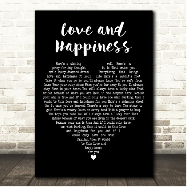 Mark Knopfler & Emmylou Harris Love and Happiness Black Heart Song Lyric Print