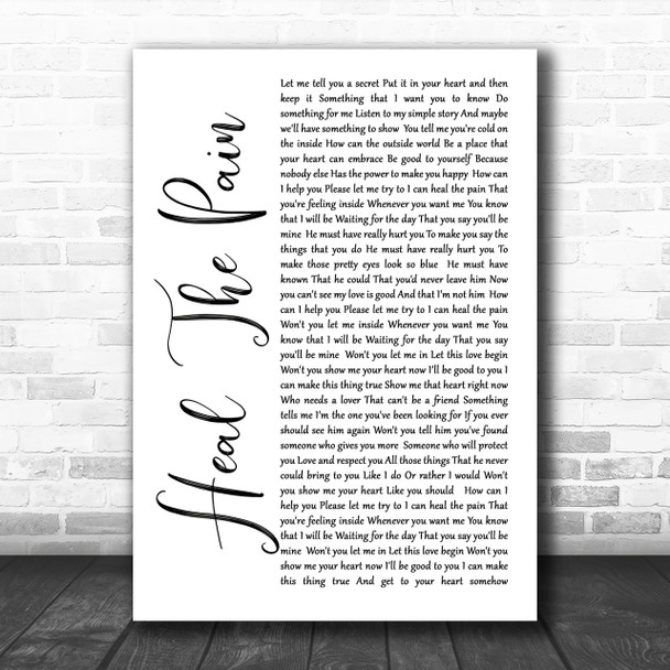 George Michael Heal The Pain White Script Song Lyric Music Wall Art Print George Michael Heal The Pain White Script Song Lyric Music Wall Art Print