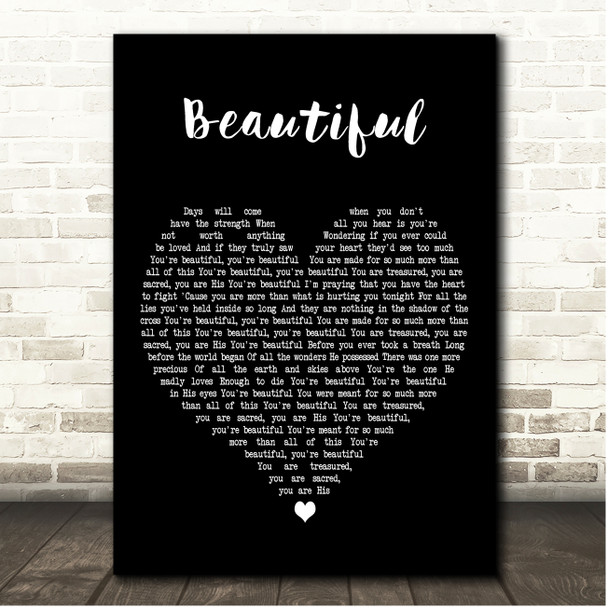 MercyMe Beautiful Black Heart Song Lyric Print