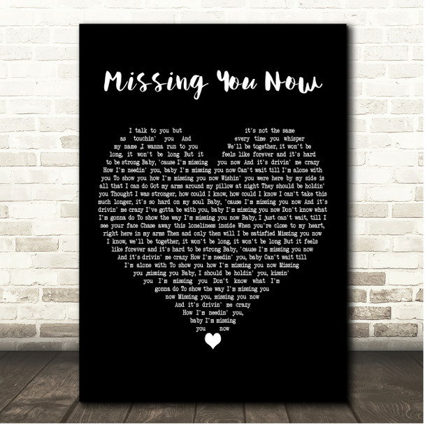Michael Bolton Missing You Now Black Heart Song Lyric Print