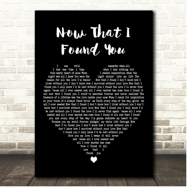 Michael Bolton Now That I Found You Black Heart Song Lyric Print