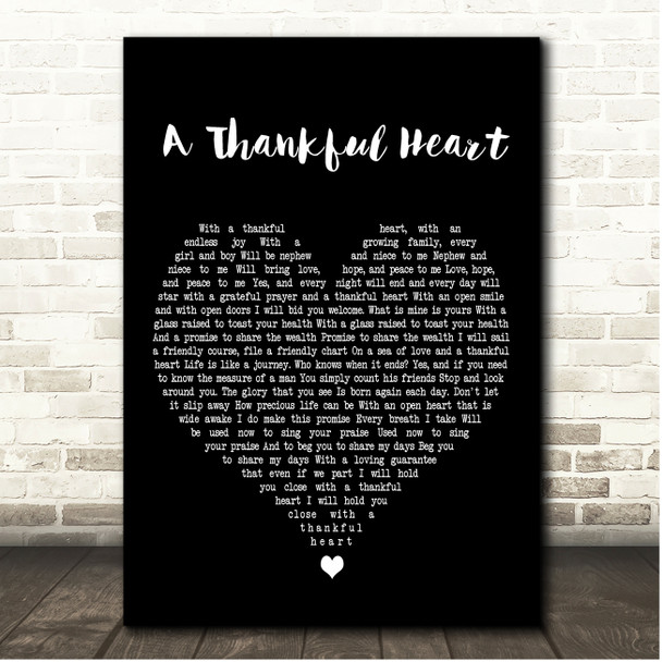 Michael Caine A Thankful Heart Black Heart Song Lyric Print