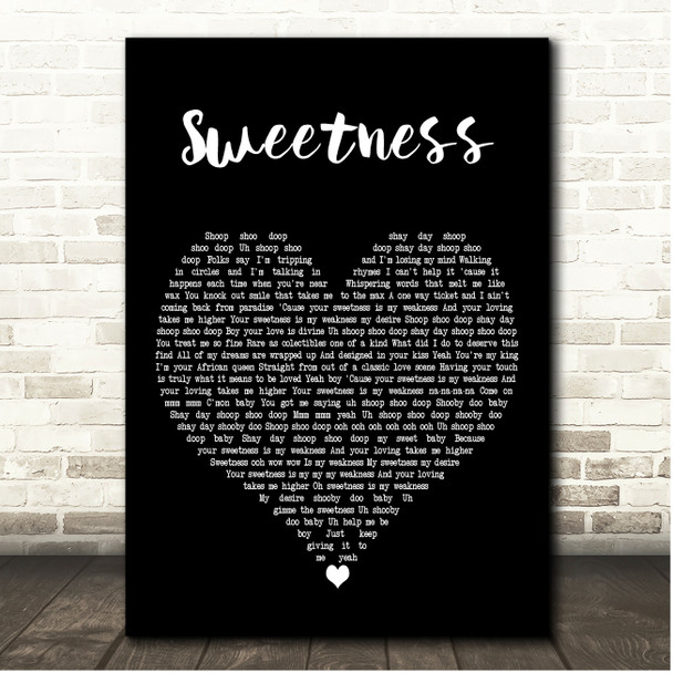 Michelle Gayle Sweetness Black Heart Song Lyric Print