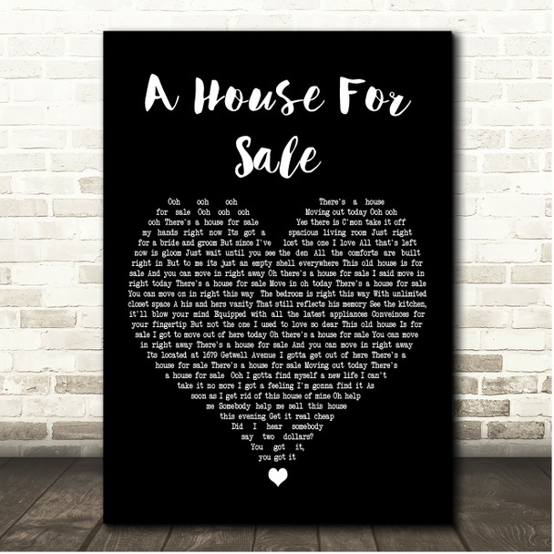 Millie Jackson A House For Sale Black Heart Song Lyric Print